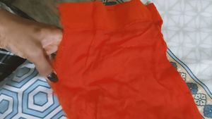 Orange Plain Georgette Suit.