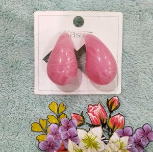 Pink Teardrop Statement Earrings