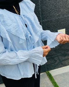 Ruffled Baby Blue Top