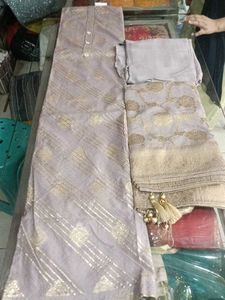 Elegant Grey & Gold Salwar Kameez Suit