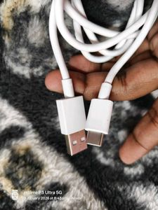 White USB Type-C Cable 80watt oppo realme vivo