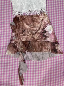 Asymmetrical Ruffle Skirt.