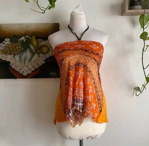 Orange Patterned Top