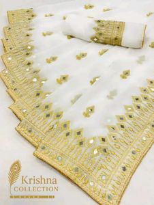 Elegant Mirror Work Saree