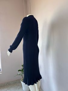Navy Blue Ribbed Premium Dress