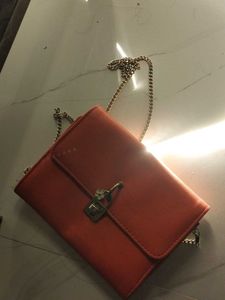 Pink Orangish chain bag