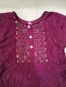 Burgundy Embellished Kurti