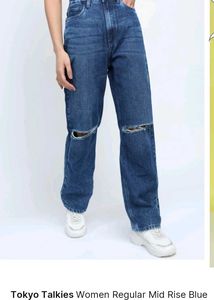 Tokyo Talkies Women Blue Ripped Jeans