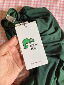 Newme Ruched Green Top With Tag