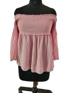 ✨ Chic Pink Shoulder less Top – Limited Time Deal!