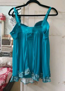 Teal Babydoll Lingerie Top