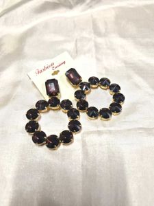 Maroon Glass Earrings