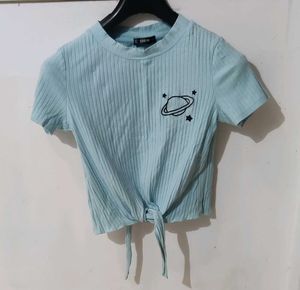 Cute Light Blue Graphic Tee