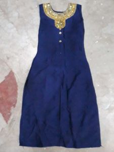 Embellished Navy Blue Kurta