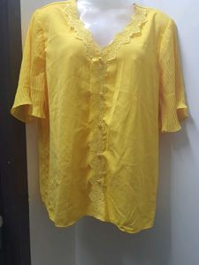 Vintage Yellow Lace Top - Imported From Germany