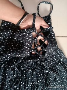Printed Dress Back Side Adjustable Nd Elastic