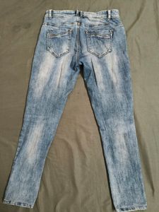 Blue Ribbed Slim Jean