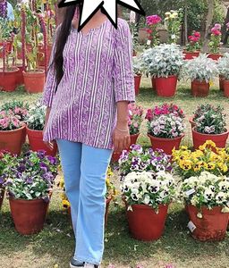 Purple Striped Tunic Top
