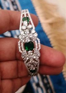 Green Brass SilverPlated Handcrafted Bracelet
