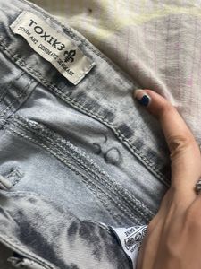 Gray Wash Moto Jeggings - Size 2