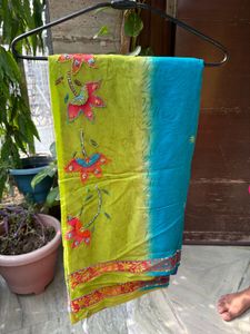 Vintage Teal &amp; Lime Beaded Scarf