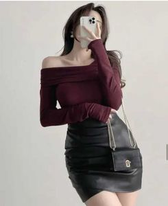 Burgundy Off-Shoulder Top