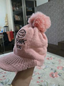 Pink  woollen cap