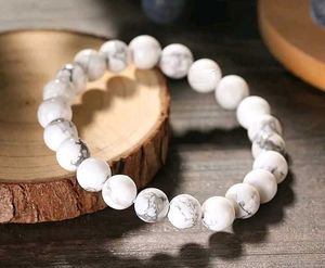 White Marble Bead Bracelet