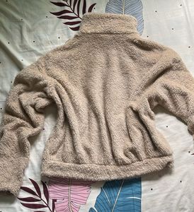 Fuzzy Leopard Trim Jacket