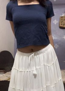 Navy Blue Crop Top