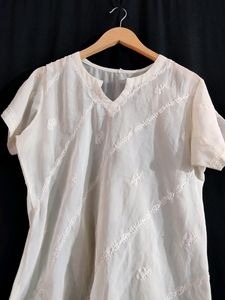 Women Off White ( Pale Yellowish) Fancy Top