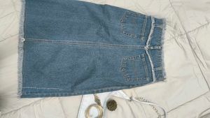 Straight Denim Skirt