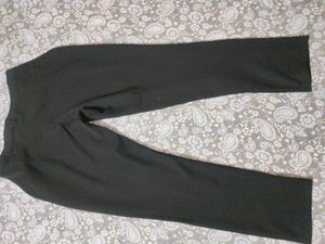 Black Polyester Light Weighted Straight Trousers