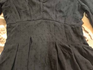 Women Fit &amp; Flare Dress with Swiss-Dot Detail
