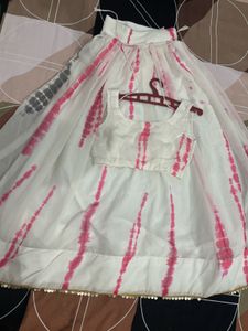 Pink Tie-Dye Lehenga Choli Set