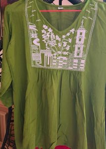 Green Embroidered Cord Set