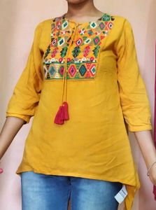 MUSTARD SHORT KURTI