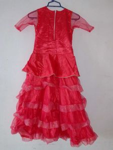 Girls&#39; Red Ruffled Party Dress
