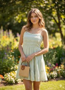 Cute mint green backless dress