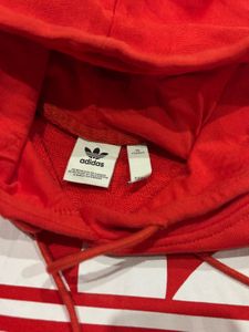 Red Adidas Trefoil Hoodie - Classic Comfort