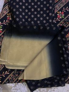 Elegant Black Semi stiched Suit Set