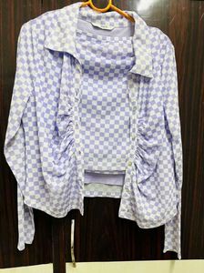 Checkered Top & Shirt Set
