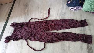 Stylish Maroon Jumpsuit ( need iron)