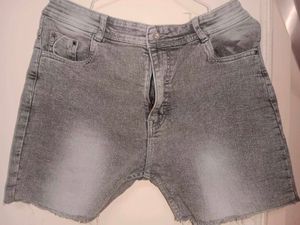 Gray Denim Shorts