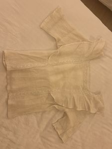White Ruffle Top