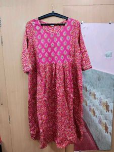 Elegant Pink Printed Kurta Dress (CP)