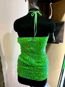 Green Sequin Mini Dress