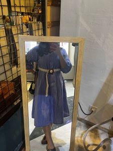 Striped Shirt Dress with Belt