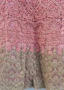 One Time Used Bridal Lehanga Peach Colour