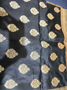 Elegant Black &amp; Gold Banarasi Saree